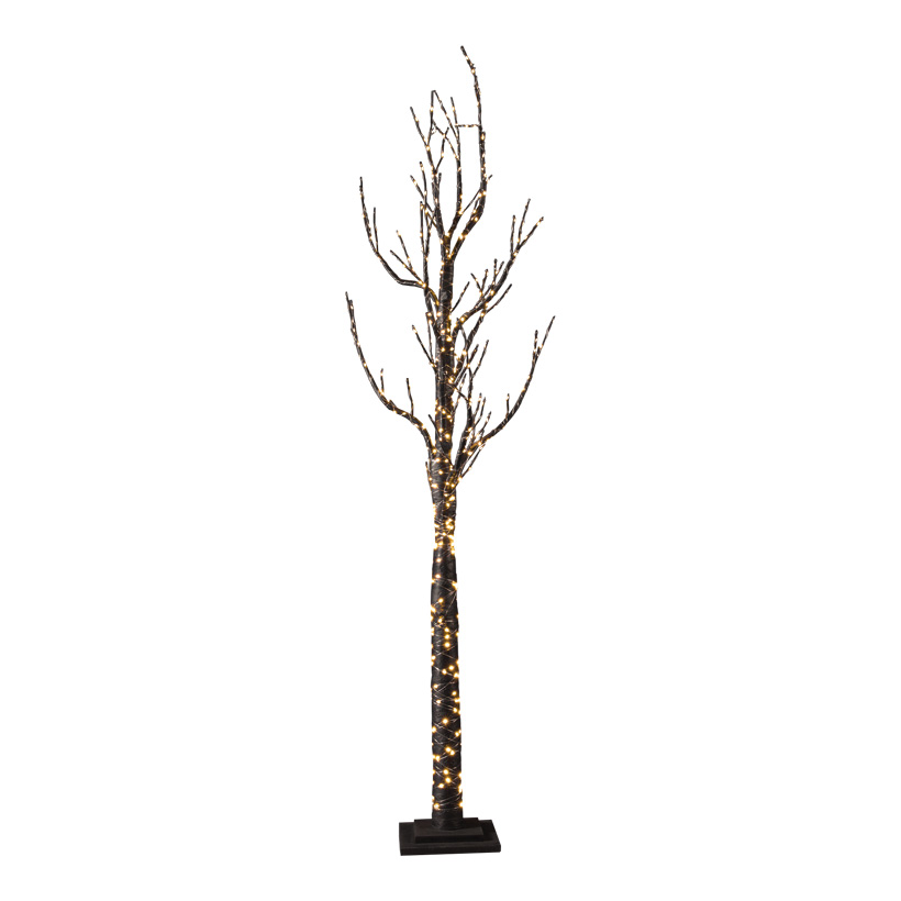 Baum, 180cm Holzfuß: 22x22x3cm mit 500 LEDs, aus Hartpappe, IP44 Stecker