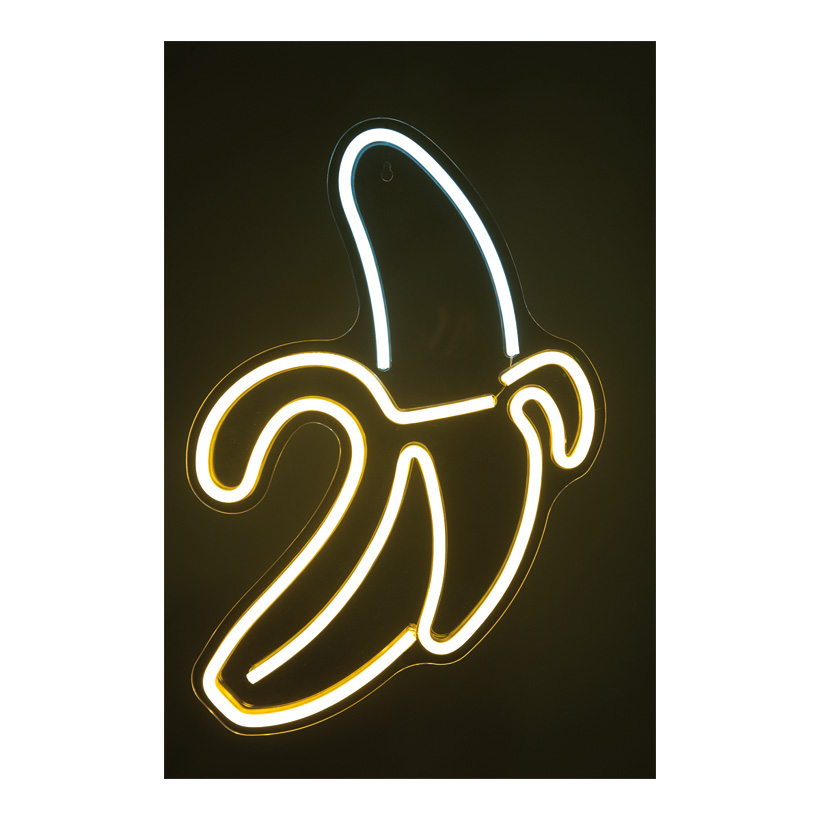 LED-Motiv "Banane" 47x32cm mit Ösen als Wandbefestigung, für den Innenbereich, 2m Zuleitung, mit USB-Anschluss, ohne Stecker