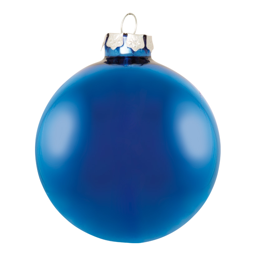 # Weihnachtskugeln, blau matt, Ø 8cm, 6 St./Blister, aus Glas