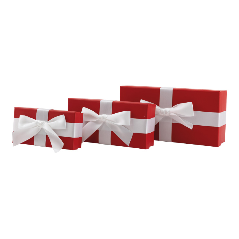Geschenkboxen, 30x15x8cm,25x12x6cm 20x20x20cm 3 Stk./Set, mit Satinschleife, rechteckig, ineinander passend