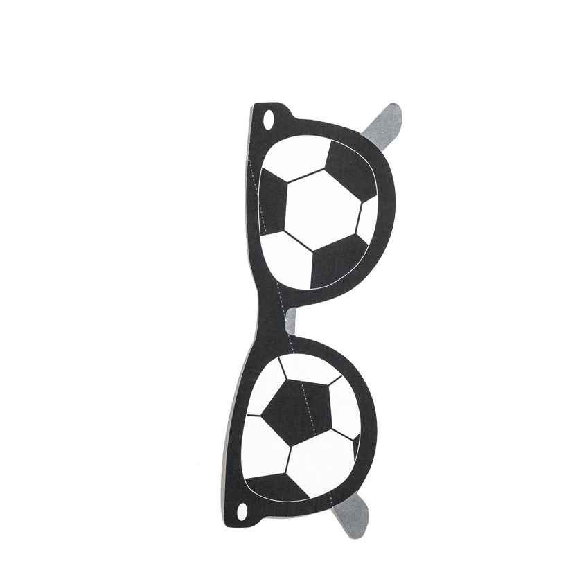 # Brille mit Fußballdruck, 40x15cm aus Papier, schwer entflammbar