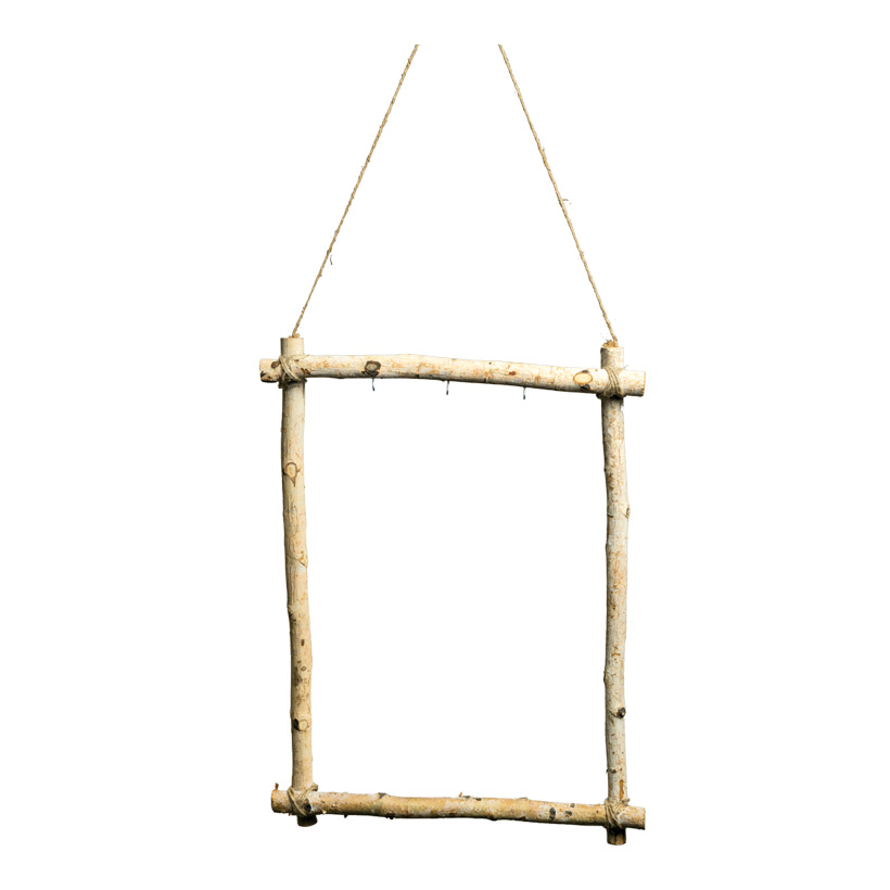 Display "cadre en bois", 60x45cm avec suspension et 3 crochets