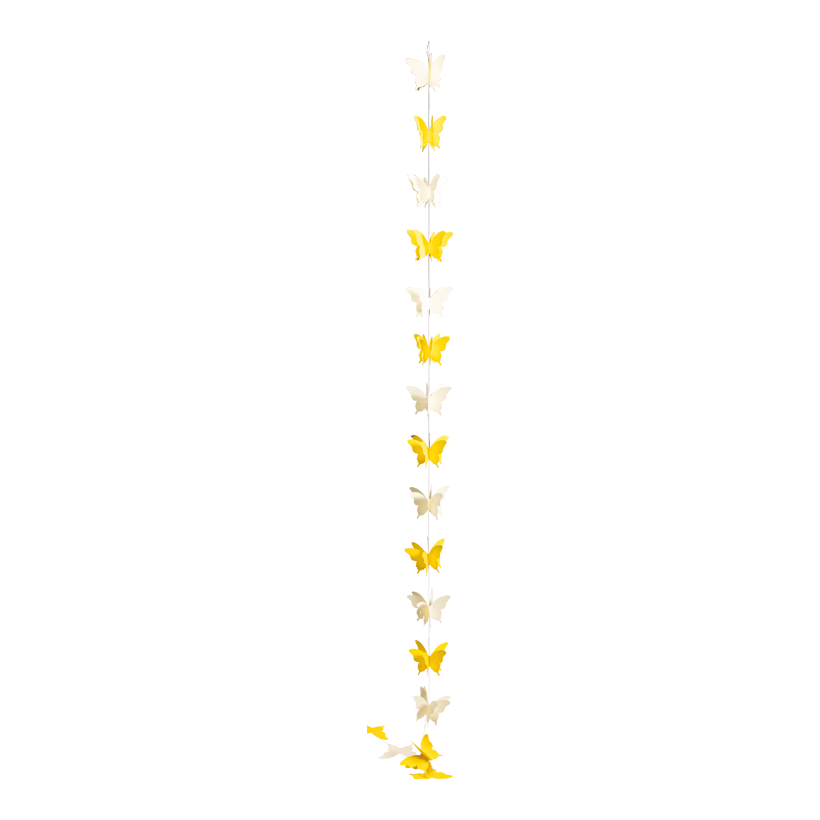 Schmetterling Girlande, 250cm Schmetterling: 11x8cm 3D, aus Papier, zum Hängen