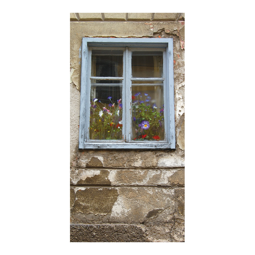 Motivdruck Blumenfenster, 80x200cm Stoff
