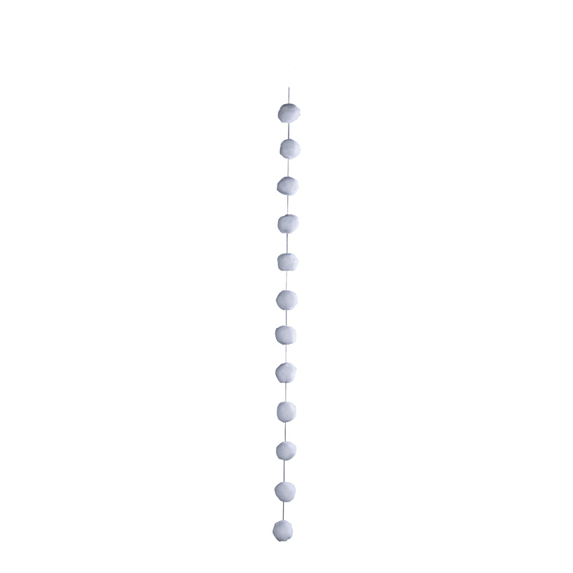 Chaîne de boules de neige, 180cm Ø 8cm 12-fois en ouate, avec suspension