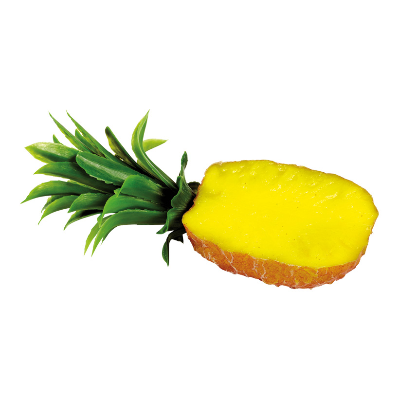 # Ananashälfte 21 cm lang Kunststoff, mit Blättern