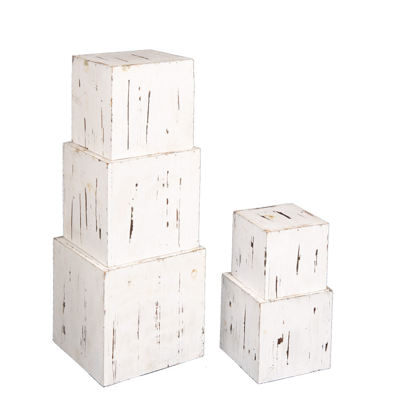Boîtes à cube en bois, 20cm, 18cm, 16cm, 14cm, 12cm 5pcs./set, assemblable