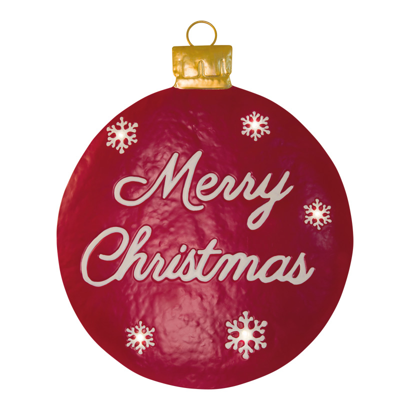 Weihnachtskugel, 70cm aus Metall, flach, mit Aufsteller, "Merry Christmas"
