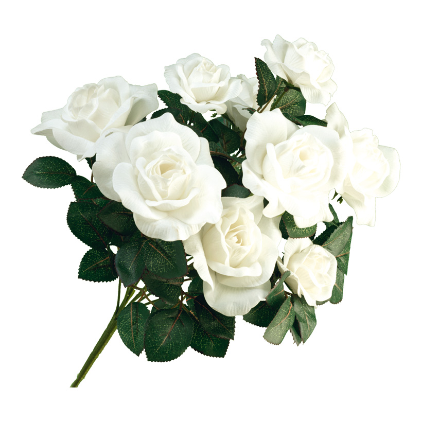Bouquet de roses, 43x24cm, 9-fois, velours synthétique, soie artificielle