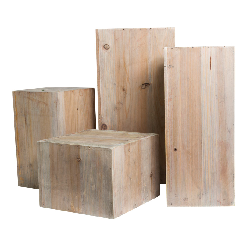 Holzboxen, quaderförmig, 40x20cm, 35x15cm, 25x15cm, 15x20cm, 4Stck./Satz, nestend