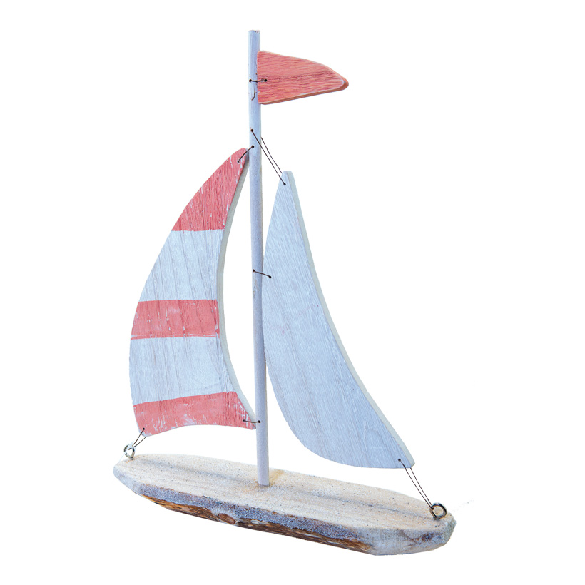 Segelboot, H: 40cm B: 38cm aus Holz
