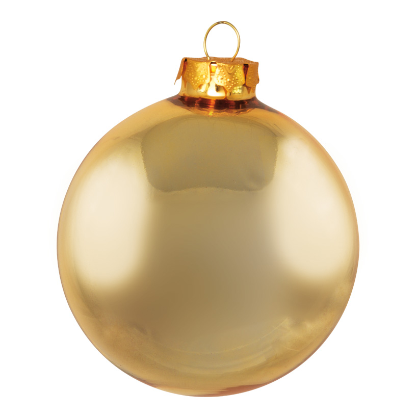 # Weihnachtskugeln, gold glänzend, Ø 6cm, 6 St./Blister, aus Glas