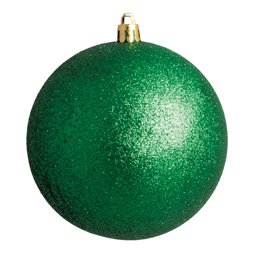 Weihnachtskugel, grün glitter, Ø 10cm