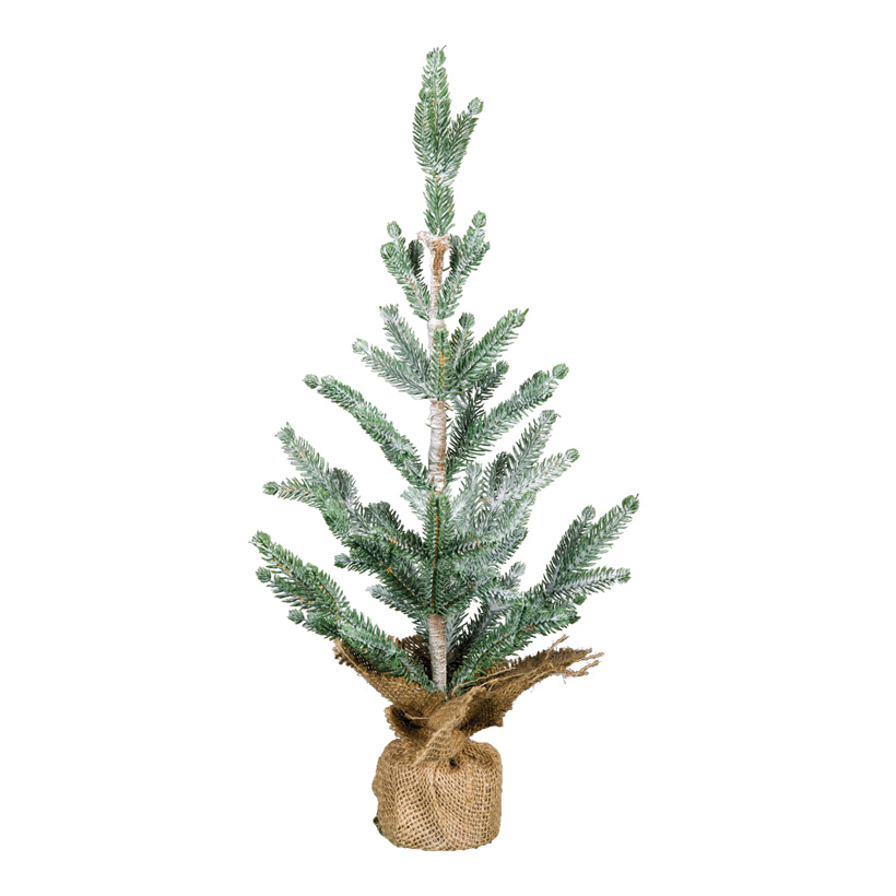 Weihnachtsbaum, 50cm beschneit, im Jutesack, 100% PE-Tips