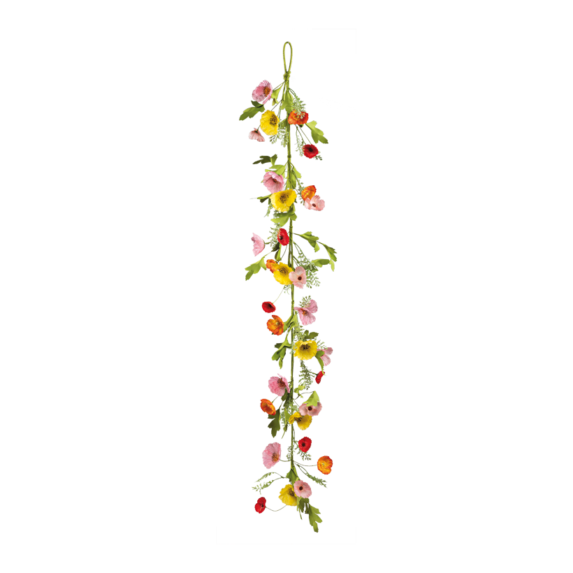 Blumengirlande, 163cm aus Kunstseide/Kunststoff, beschmückt, biegsam, zum Hängen