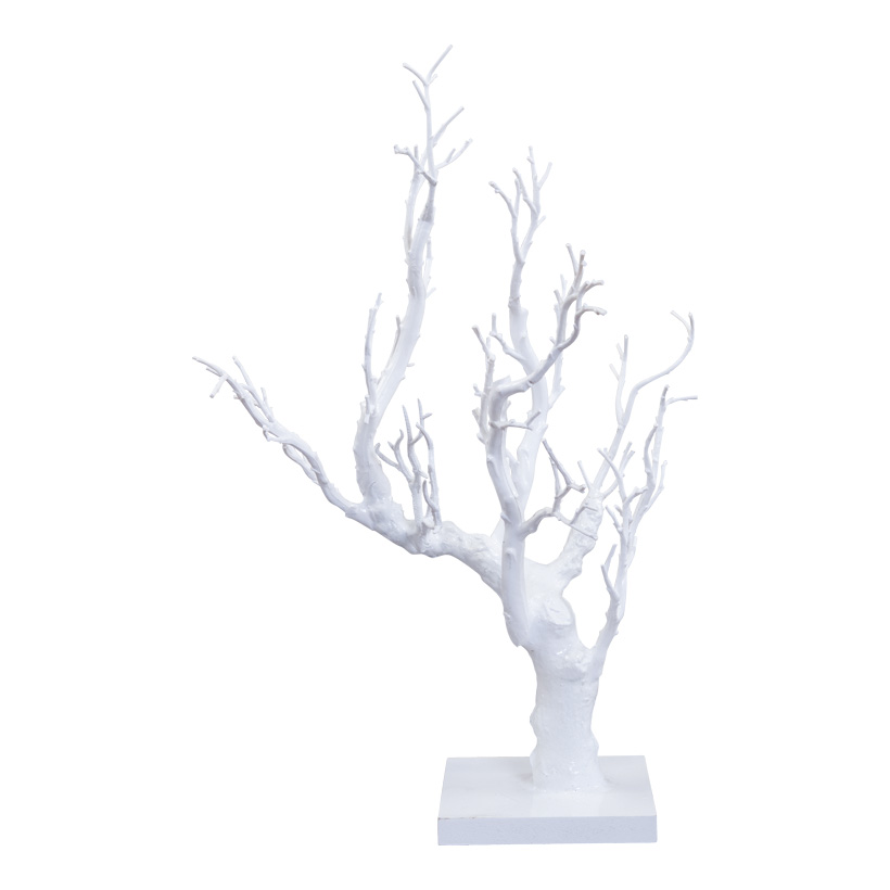 Korallenbaum, 45cm Holzfuß: 12x12x1,5cm aus Holz/Kunststoff