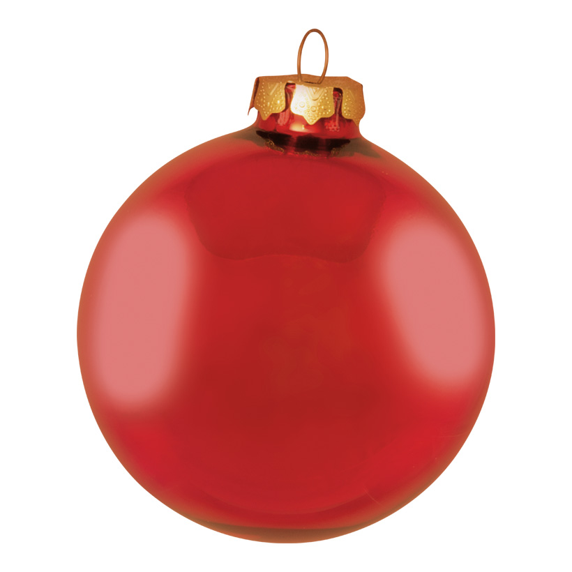 # Weihnachtskugeln, rot glänzend, Ø 8cm, 6 St./Blister, aus Glas