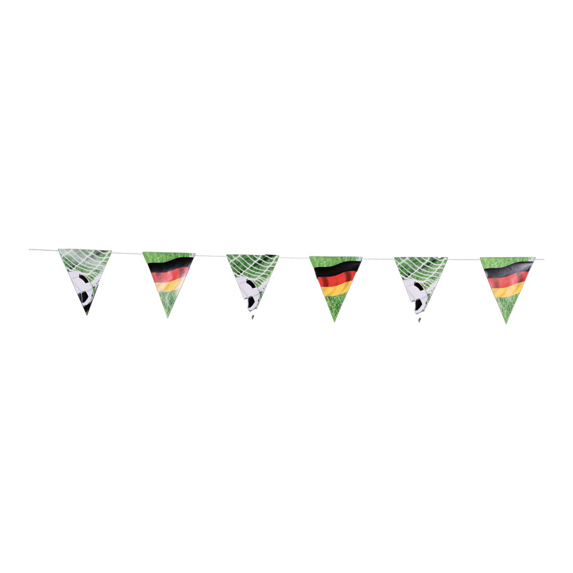 # Wimpelkette "Deutschland" 300cm 2-seitig bedruckt, DE-Flagge & Fußball, aus Papier, schwer entflammbar