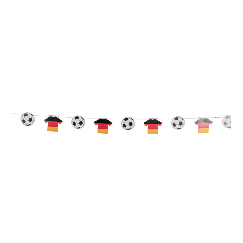 # Fußball-/Trikotkette, 300cm 7 Fußbälle 13 cm, 6 Trikots, aus Karton