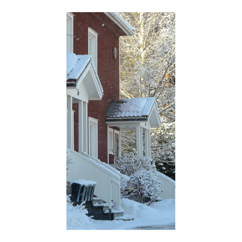 # Motivdruck  "Haus im Winter", 180x90cm Stoff