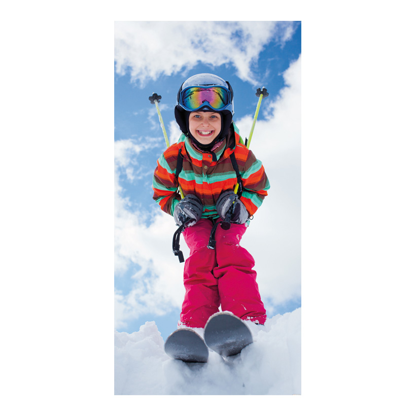 # Motivdruck "Mädchen auf Skiern", 80x200cm Papier
