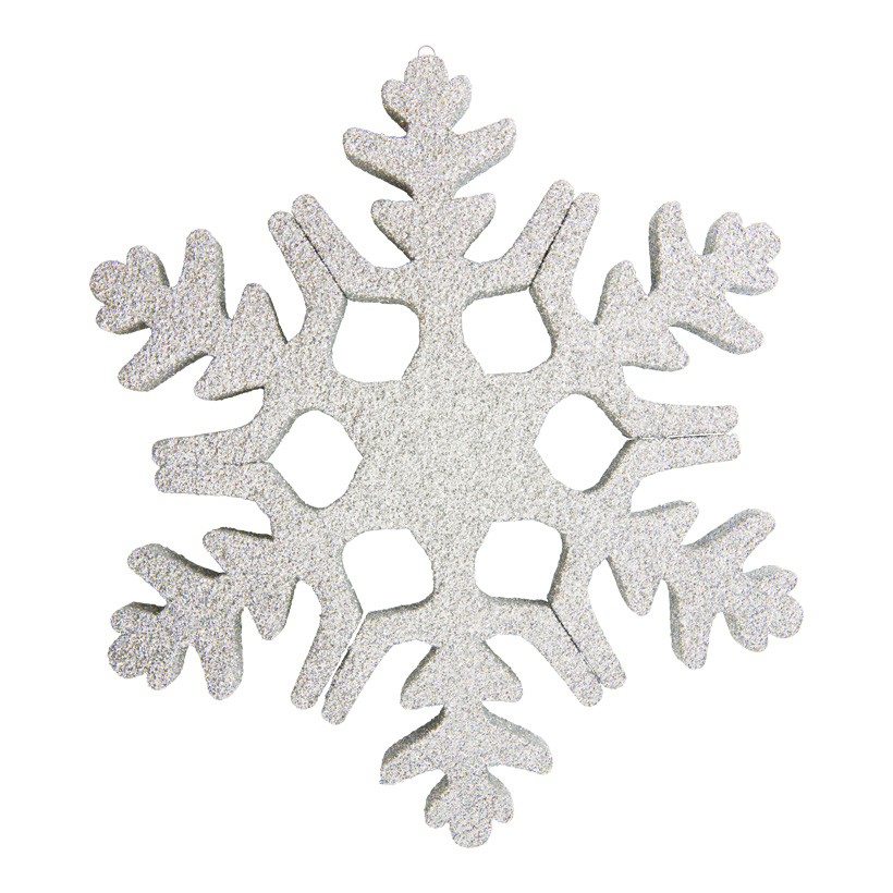 Schneeflocke, 30cm aus Styropor, beglittert, mit Aufhängeöse
