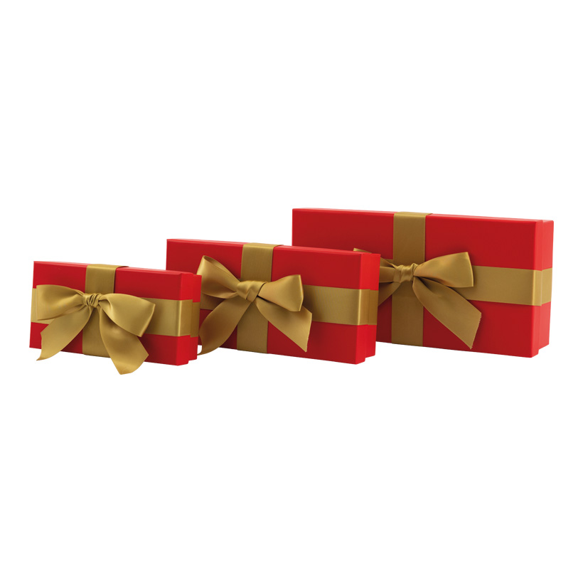 Geschenkboxen, 30x15x8cm,25x12x6cm 20x20x20cm 3 Stk./Set, mit Satinschleife, rechteckig, ineinander passend