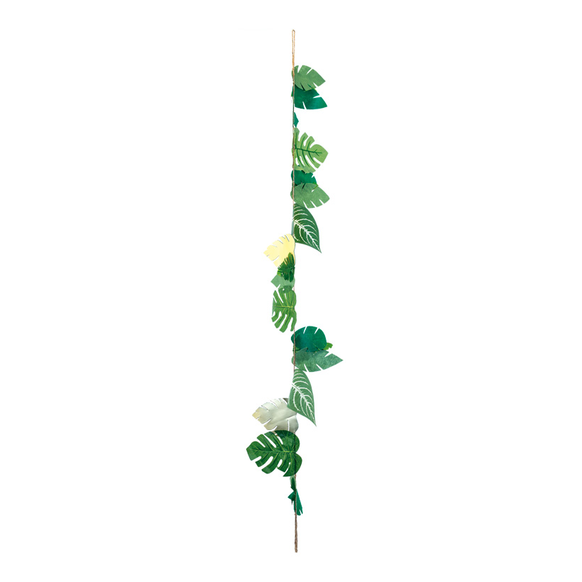 Dschungelgirlande, L: 150cm mit grünen & goldenen Blättern