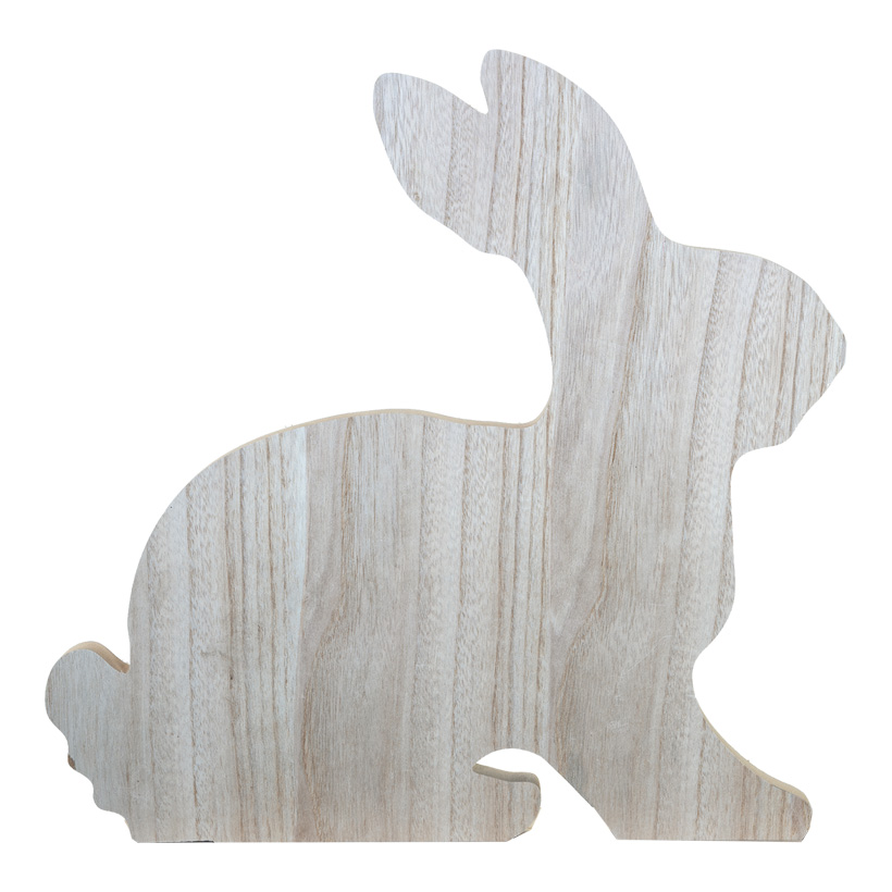 Hase, 50x50cm sitzend, 2-teilig, mit Standplatte, aus Holz