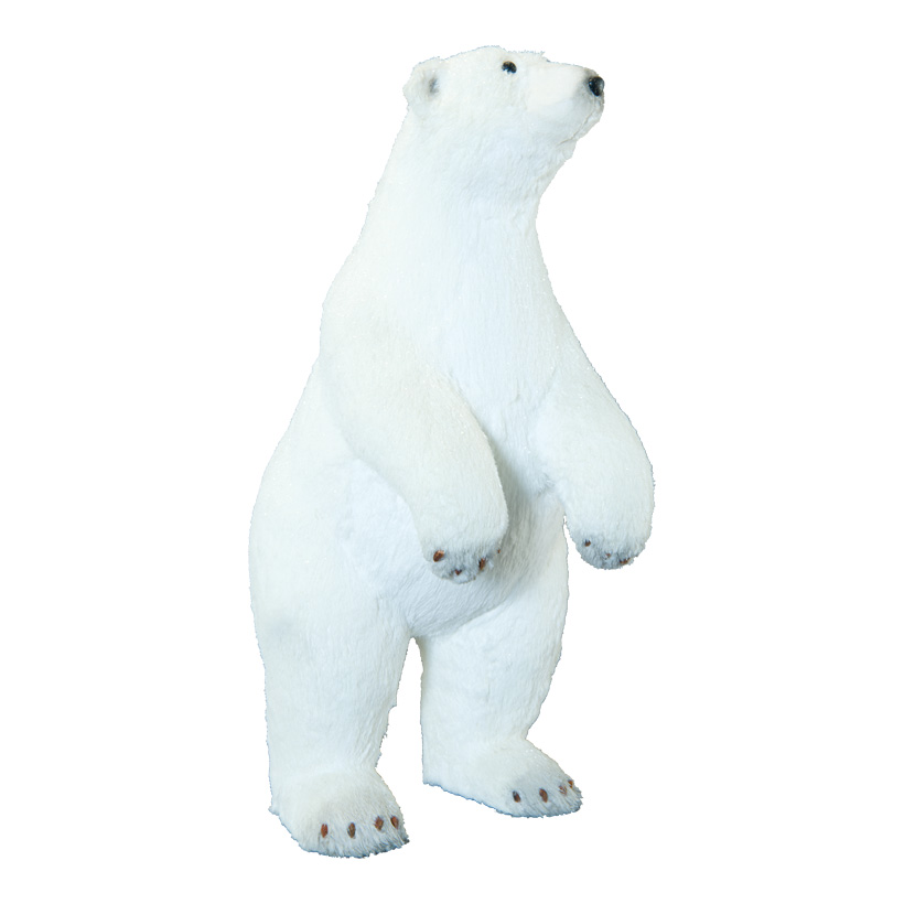 Eisbär, 62x25x32cm stehend, mit Glitter, aus Styropor/Kunstfell