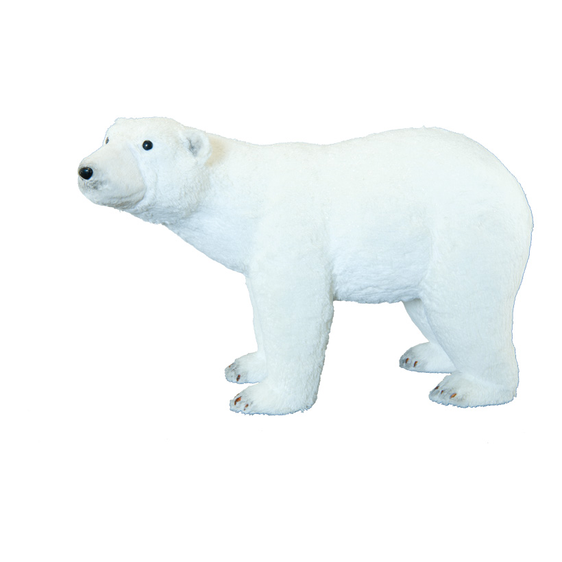 Eisbär, 73x25x43cm mit Glitter, aus Styropor/Kunstfell