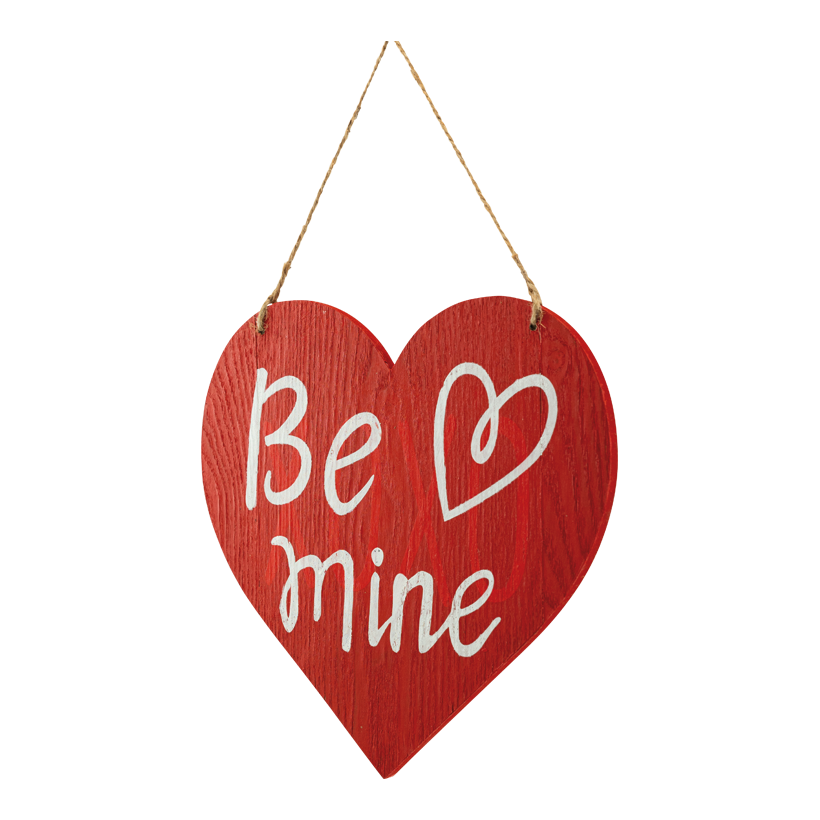 Herz mit Schriftzug "Be mine", 26x25cm aus Holz, zum Hängen