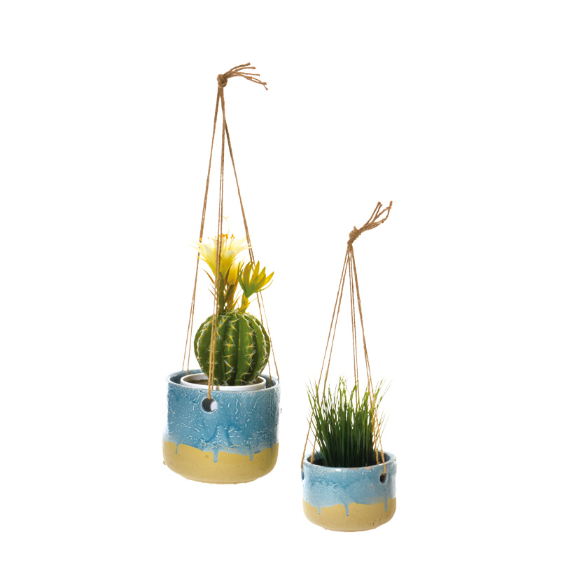 # Blumenampel 13x15 cm Keramik/Seil