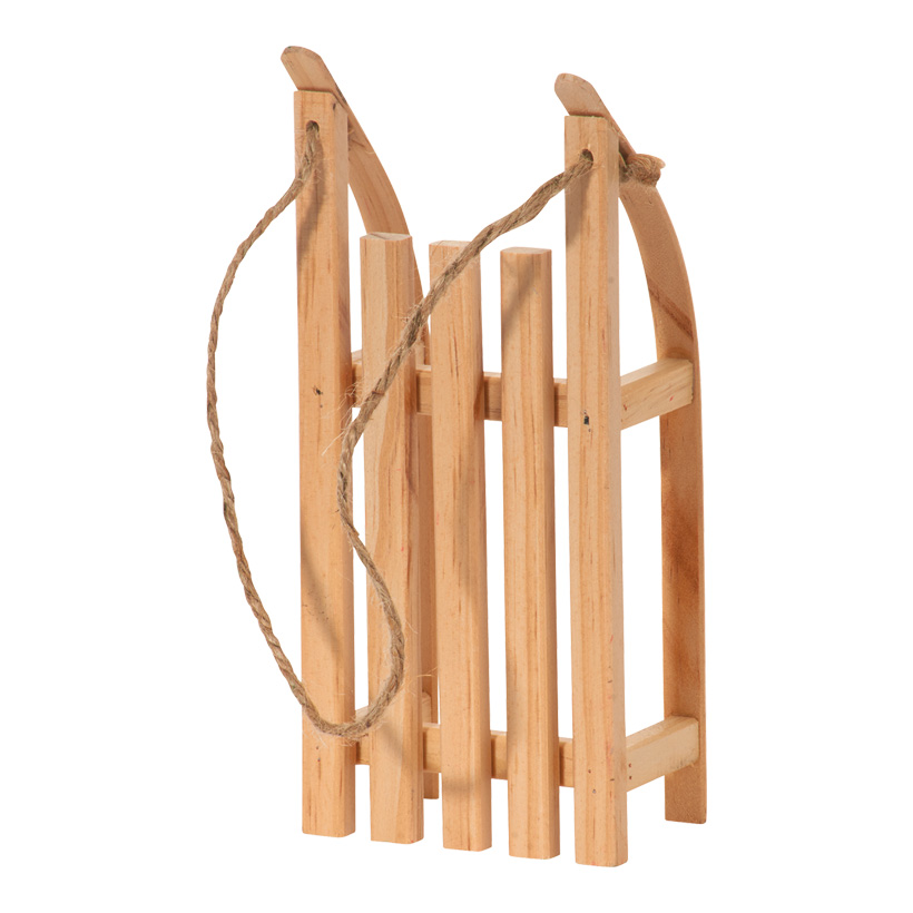 Mini-Schlitten, 20x9x5cm, Holz, mit Ziehschnur