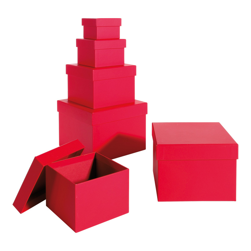 Geschenkkartons, quadratisch, 18x18x13cm – 8x8x5,5cm, 6 Stk./Satz