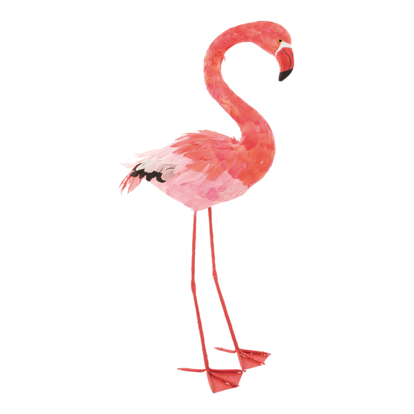# Flamingo, Kopf oben, 96x52cm, Styropor mit Federn