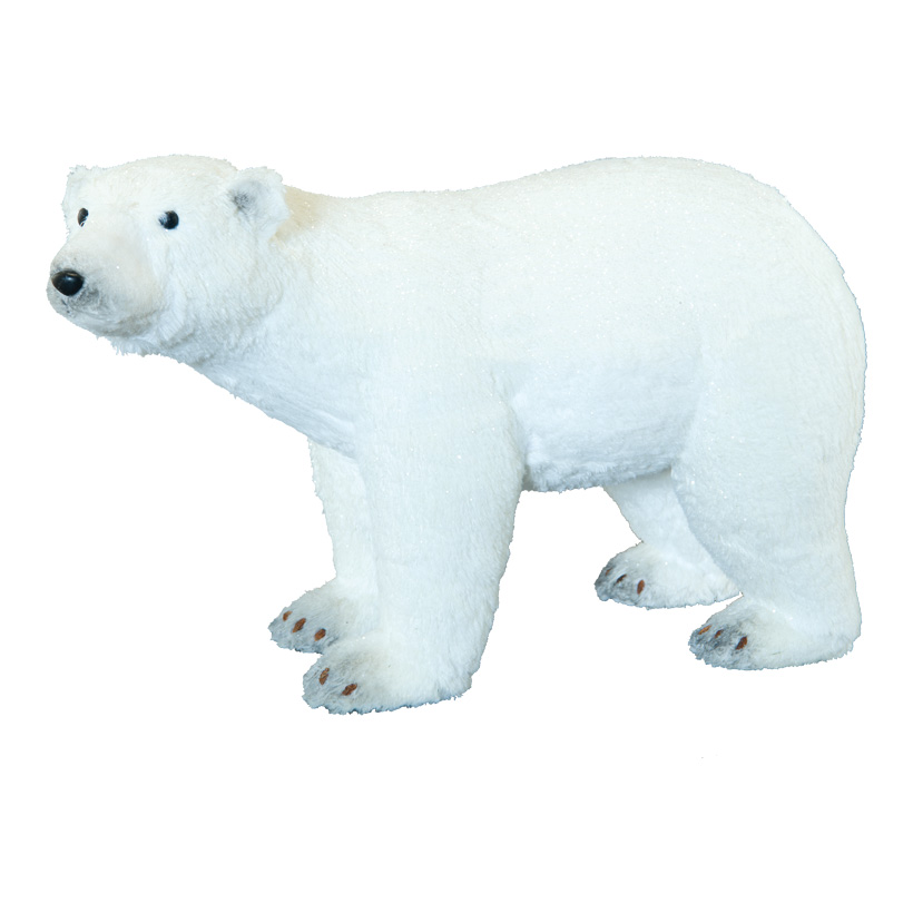 Eisbär, 54x23x34cm mit Glitter, aus Styropor/Kunstfell
