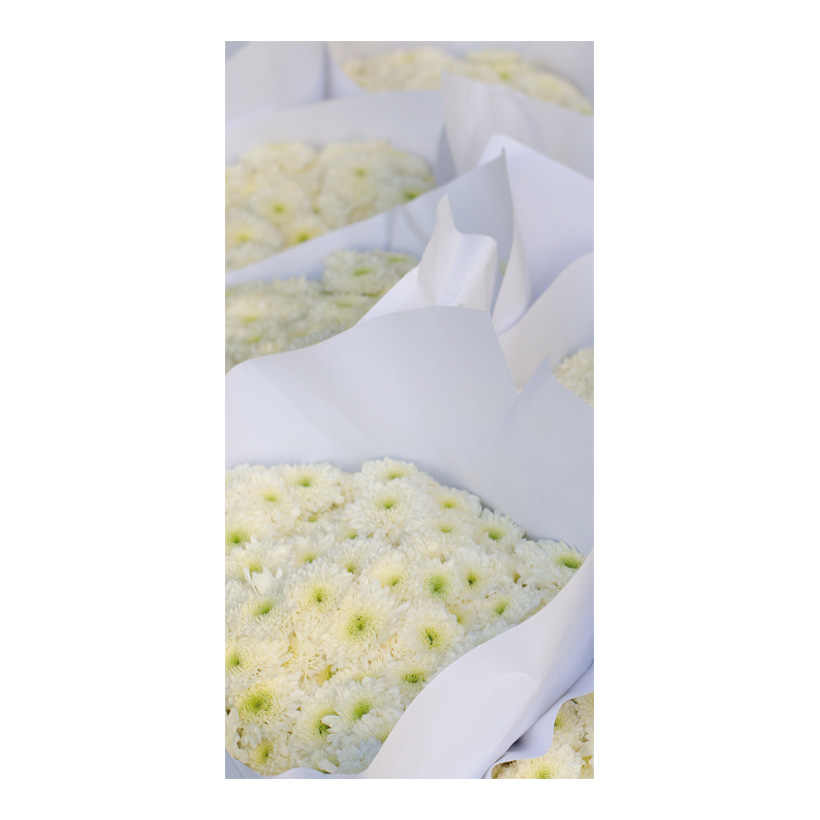Motivdruck Weiße Blumen, 80x200cm Stoff