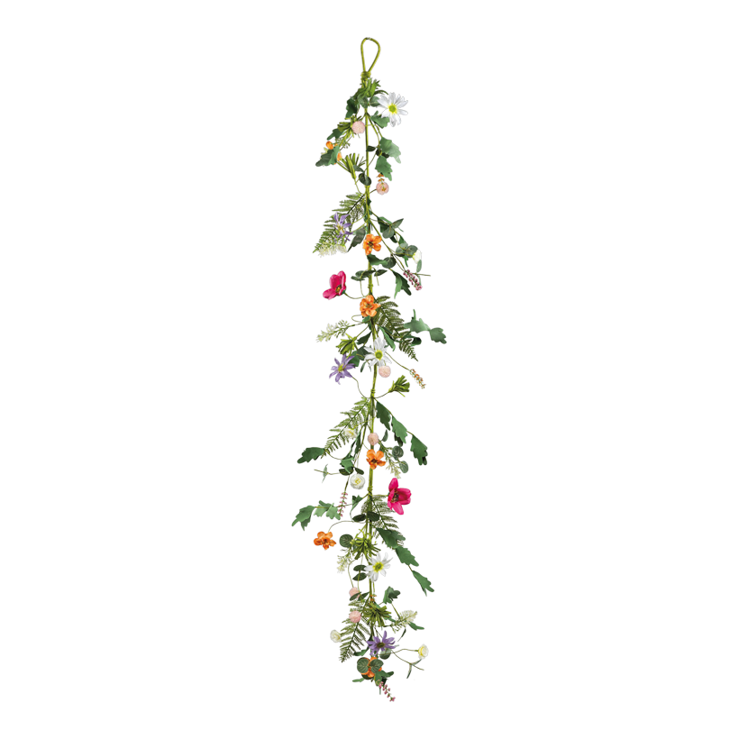 Blumengirlande, 160cm aus Kunstseide/Kunststoff, beschmückt, biegsam, zum Hängen
