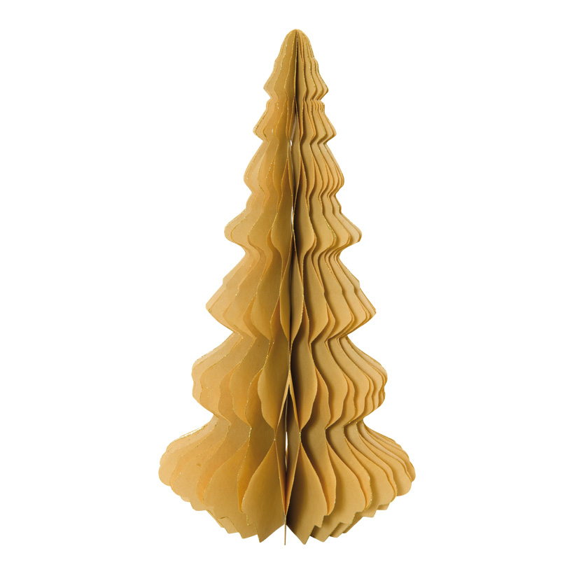 Tannenbaum, 40cm selbststehend, faltbar, aus Papier, mit gold glitzernden Rändern, mit Magnetverschluss